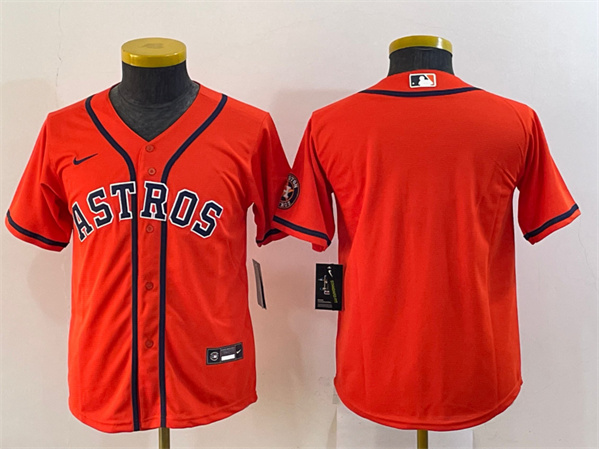 Toddler Houston Astros Blank Orange With Patch Stitched Baseball Jersey